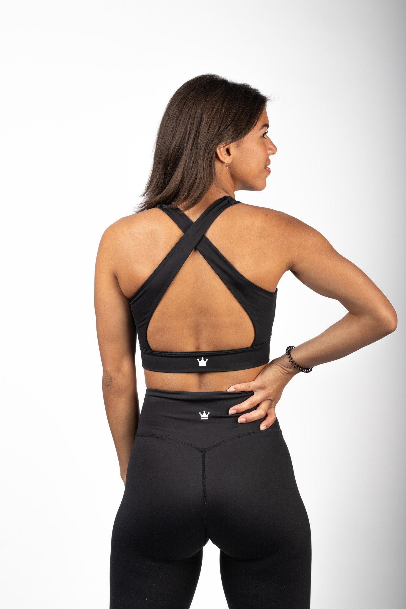 Cross Back Sports Bra - Black