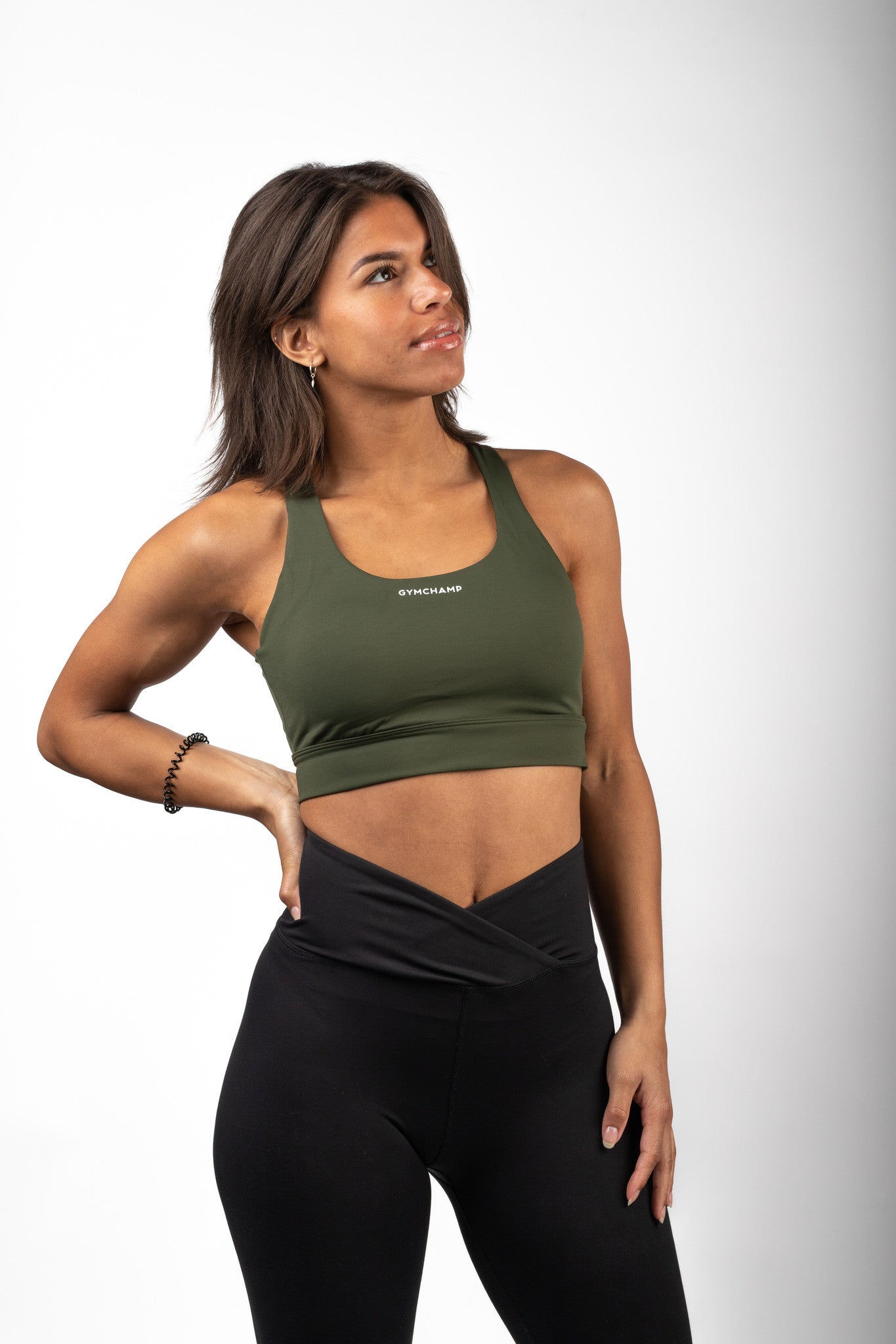 Cross Back Sports Bra - Army Green