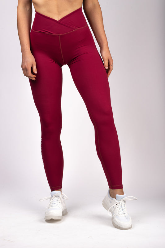 Classic High Waist Legging - Burgundy