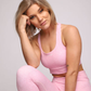 Heather Cross Back Sports Bra - Blush Pink