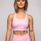 Heather Cross Back Sports Bra - Blush Pink